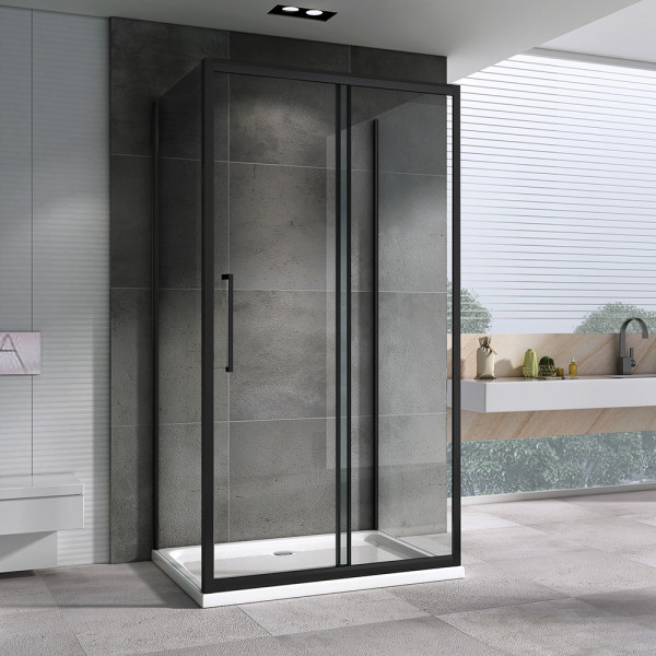 Душевой уголок Abber Schwarzer Diamant 75x150 стекло прозрачное, профиль черный (AG30150BH-S75B-S75B) Душевой уголок Abber Schwarzer Diamant 75x150 стекло прозрачное, профиль черный (AG30150BH-S75B-S75B)