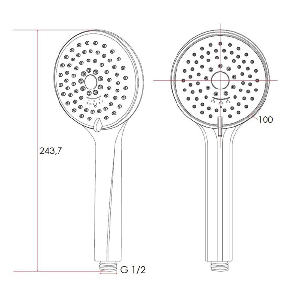 Душевая лейка Esko хром (SPL953 Satin)