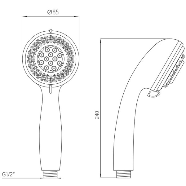 Лейка душевая Melodia 4 функции d85 белый/серый/зеленый/хром (MKP20584)