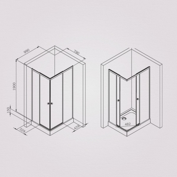 Душевой уголок AM.PM X-joy 100x80 стекло прозрачное, профиль хром матовый (W94G-403-100280-MT1K)