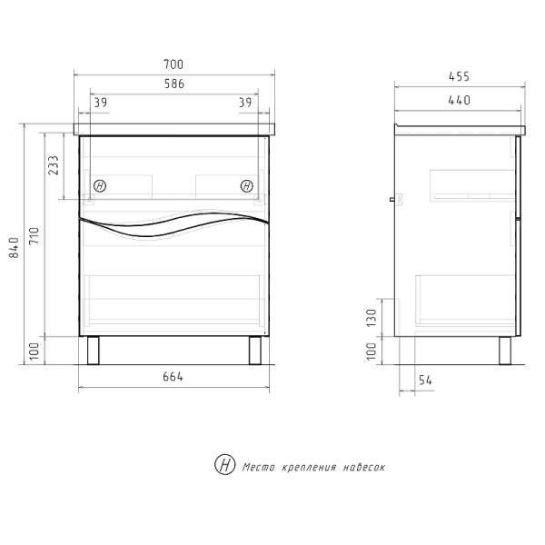 Тумба напольная Volna Volna 664x810 белая (tnVLN70.2Y-01) Тумба напольная Volna Volna 664x810 белая (tnVLN70.2Y-01)