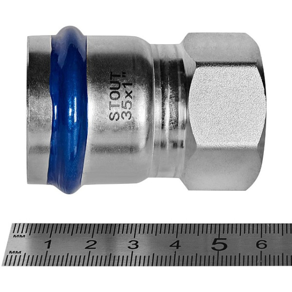 Переход 35х1"В Stout SSS-2022 ВПр-ВР (нерж.ст., пресс) SSS-2022-000351