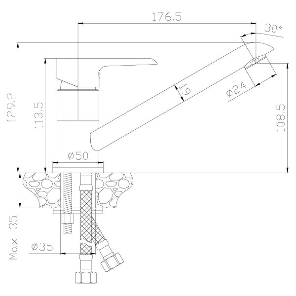 Смеситель для кухни Rossinka W35-21 (W35-21)