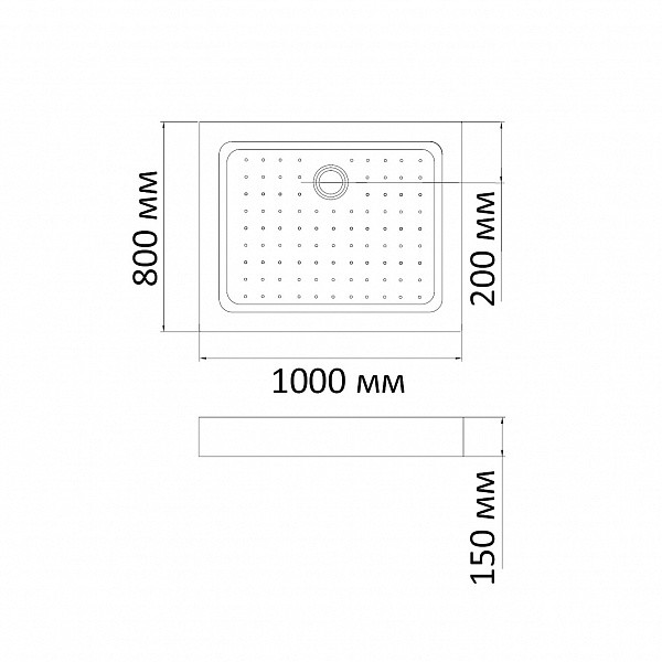 Душевой поддон BandHours Rectangular 810-Tray 80х100х15 белый