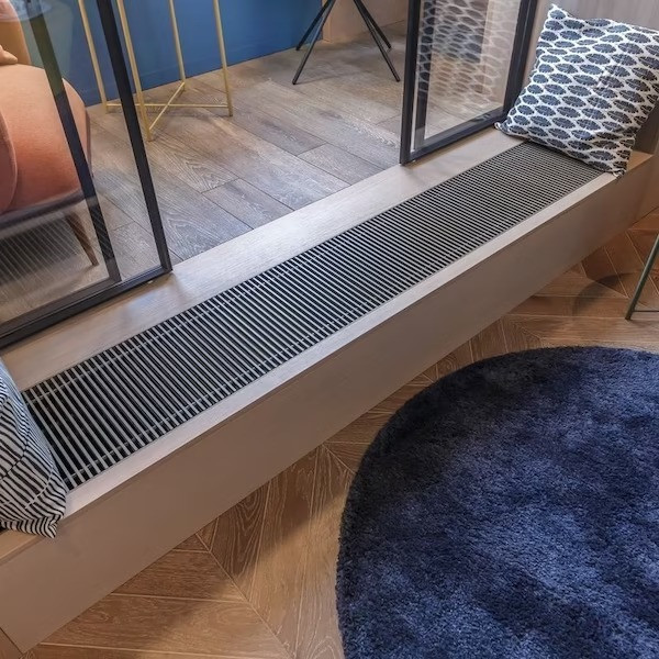 Конвектор внутрипольный с естественной конвекцией Velar KWH 420-120-1000/PPA 420-1000/C с решеткой анодированный алюминий