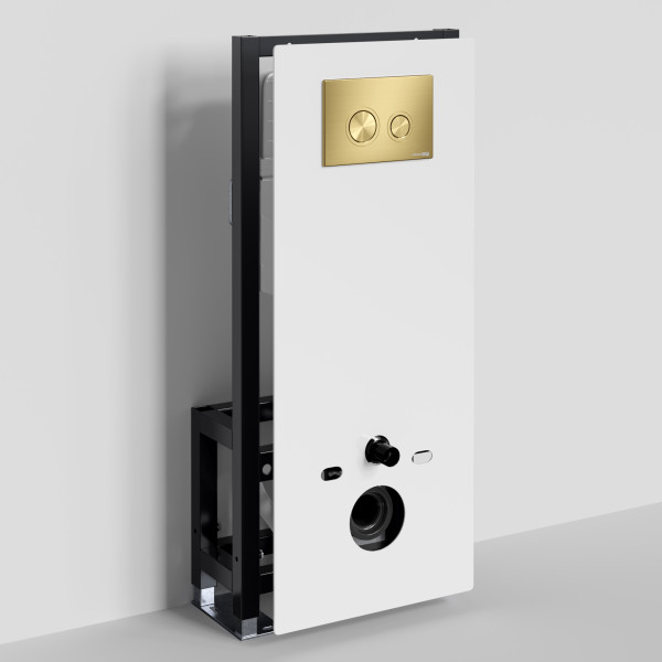 Инсталляция для унитаза WasserKRAFT Glan с клавишей смыва матовое золото (66TLT.010.ME.WH.MG01)