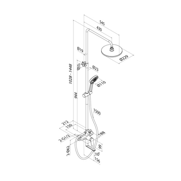 Душевая система Iddis Zodiac X хром глянцевый (ZDXSB3Fi06)