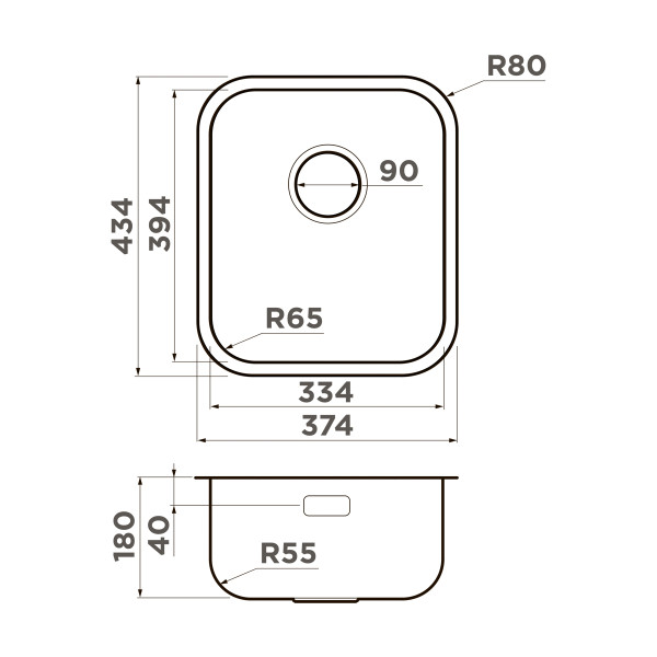 Мойка для кухни врезная Omoikiri Omi 38-U/I-IN нерж. сталь/нержавеющая сталь (4997435)