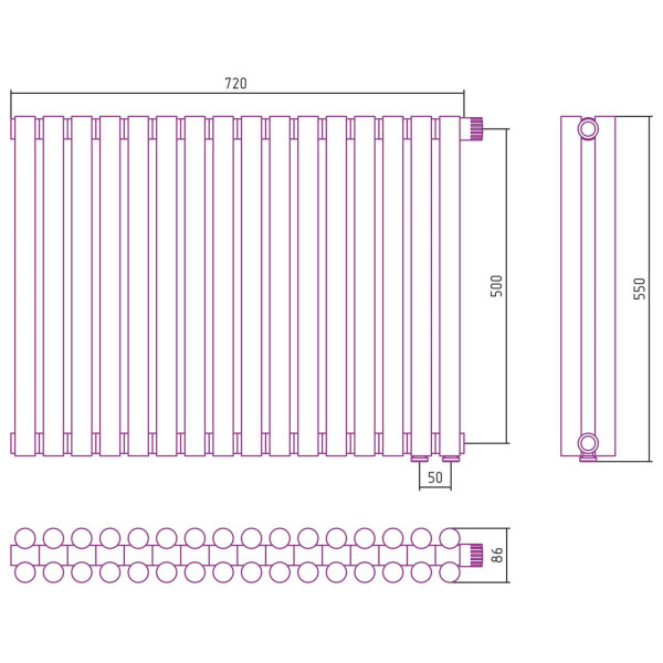 Дизайн-радиатор Сунержа Эстет-11 EU50 500*720 16 секций хром (00-0312-5016) Дизайн-радиатор Сунержа Эстет-11 EU50 500*720 16 секций хром (00-0312-5016)