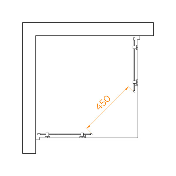 Душевой уголок RGW Passage 80x80x195 стекло прозрачное, профиль черный (3508103088-14)