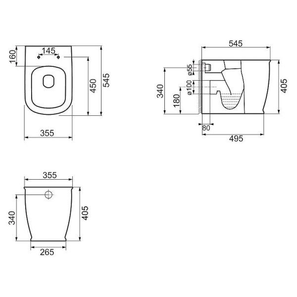 Унитаз приставной BelBagno Prado безободковый (BB10150CB/BB10150SC)