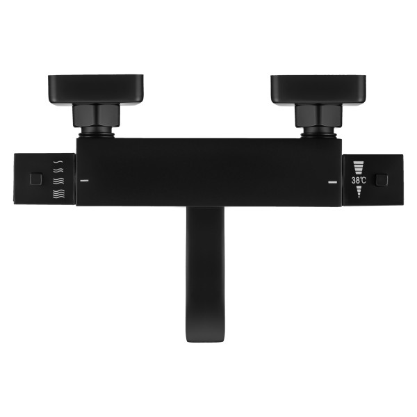 Смеситель для ванны и душа Swedbe Mercury термостат, с повортн.изливом черный (9062B)