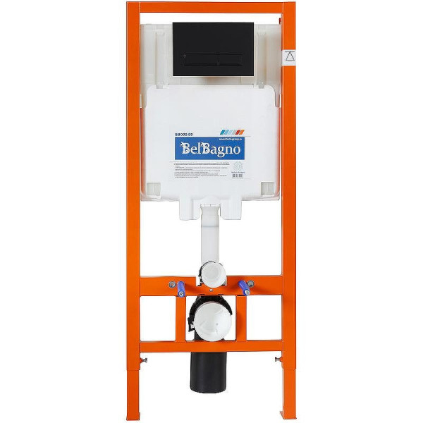 Инсталляция для унитаза с клавишей BelBagno черный (BB002-80/BB012-MR-NERO.M)