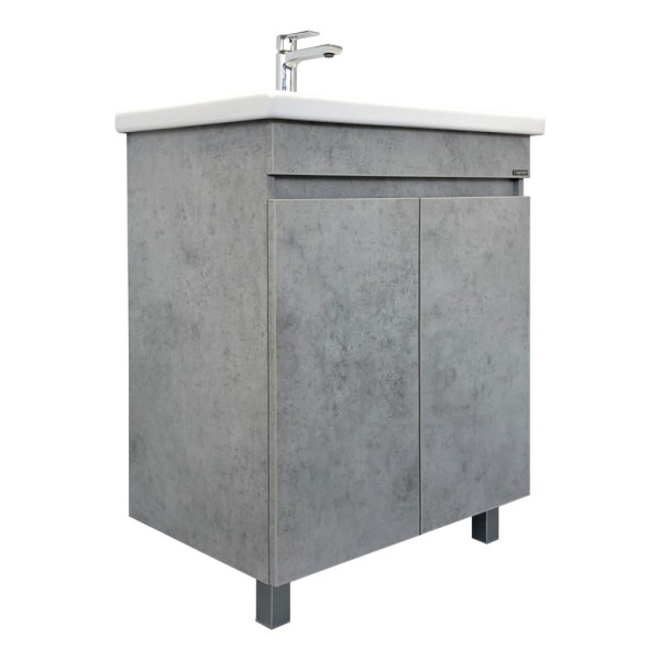 Тумба напольная Comforty Валдай 700x870x450 белый матовый с раковиной (00-00001518)