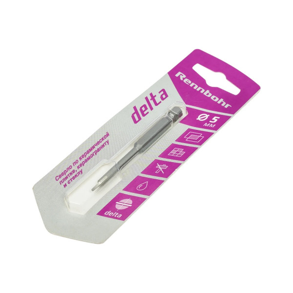 Сверло по стеклу и керамике Rennbohr Delta 5 мм. (2-х гранное) (676005)