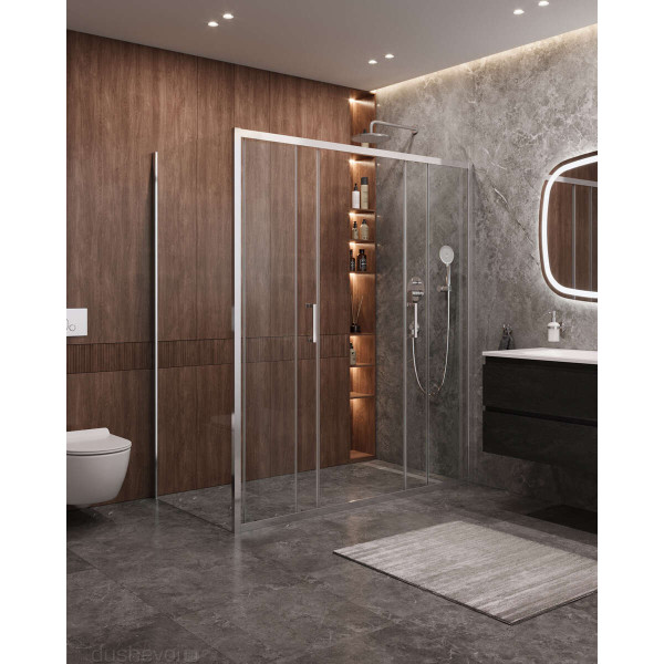 Душевой уголок Cezares Molveno 170x100x195 стекло прозрачное, профиль хром (MOLVENO-AH-2/1-170/100-C-Cr-IV)