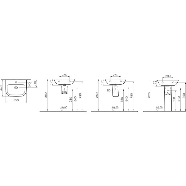 Раковина подвесная Vitra S20 (5502B003-0001)