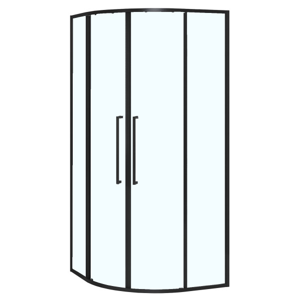 Душевой уголок Azario Shanghai 90x90x195 стекло прозрачное, профиль черный матовый (AZ-S43-90-MB-CL)