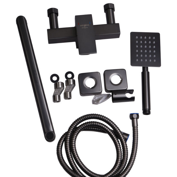 Смеситель для ванны и душа Melodia della vita Square оружейная сталь (MDV30641gn) Смеситель для ванны и душа Melodia della vita Square оружейная сталь (MDV30641gn)