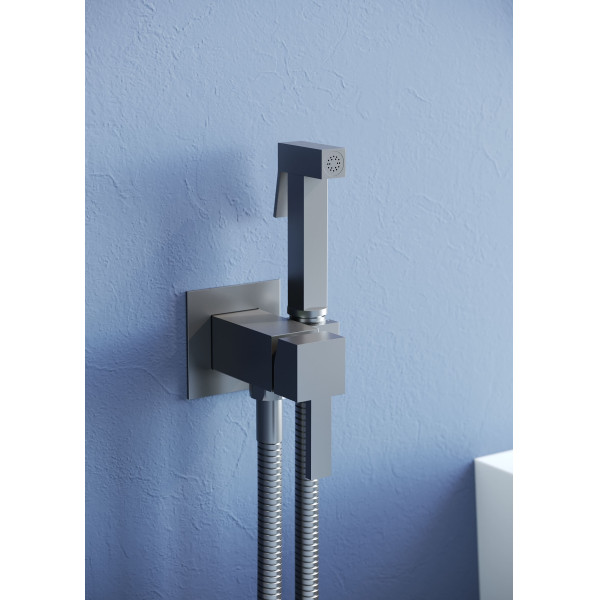 Смеситель с гигиеническим душем RGW Shower Panels серый Brush (581408212-11)