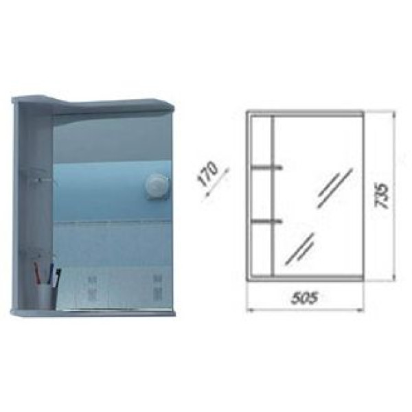 Зеркало Melodia Пион/Гротеск 50 50,5x73,5 белое (MFR79428WT)