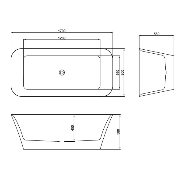 Ванна акриловая Azario Roveta 170x80x58 белая (AZ-6615)