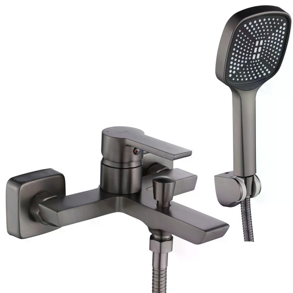 Смеситель для раковины Rea Argus с душевым комплектом оружейная сталь (REA-B8747)