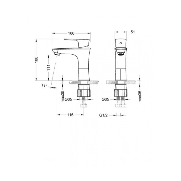 Смеситель для раковины Lemark Nero (LM0206C)