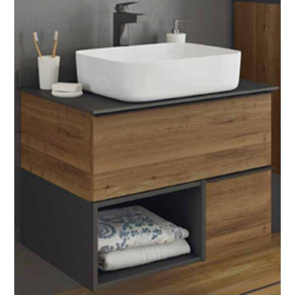 Тумба подвесная Comforty Штутгарт 750x520x685 дуб темно-коричневый (00-00001884)