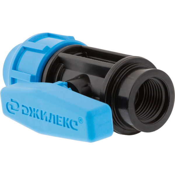 Кран шаровый 20*1/2"В Джилекс (для п/э трубы, PP) (9368) Кран шаровый 20*1/2"В Джилекс (для п/э трубы, PP) (9368)