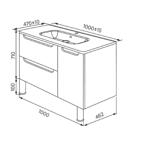 Тумба напольная Iddis Edifice 100 белая (EDI10WFi95)
