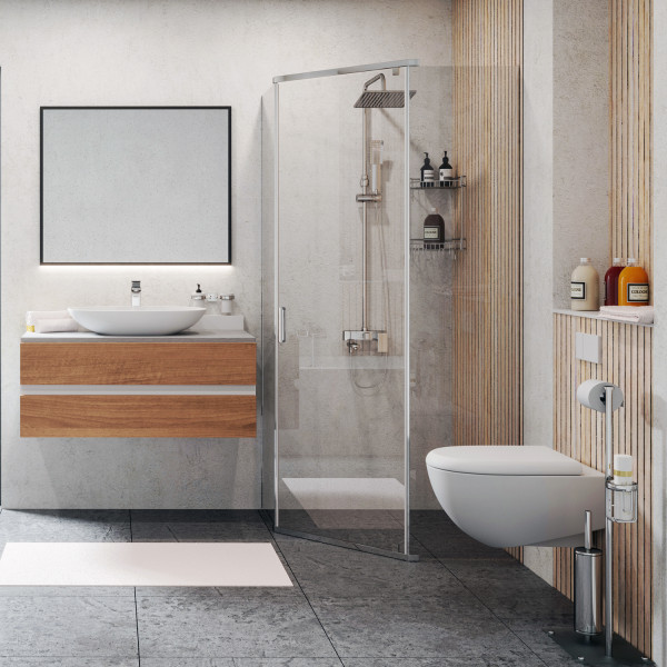 Душевой уголок WasserKraft Leine 100*100*200 стекло прозрачное, профиль хром (35P38)