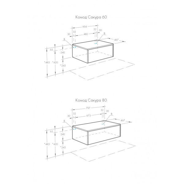 Комод Aquaton Сакура 797x467x240 белый (1.A236.6.03S.KW8.0) Комод Aquaton Сакура 797x467x240 белый (1.A236.6.03S.KW8.0)