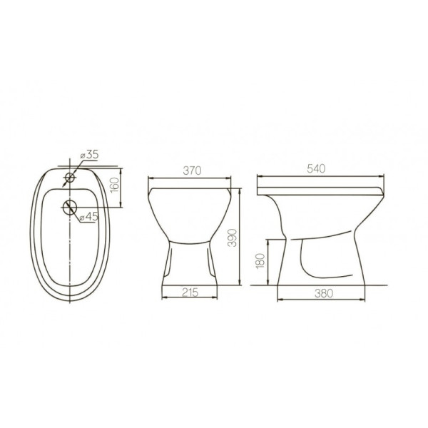 Биде напольное Rosa Люкс белый (CS00094262) Биде напольное Rosa Люкс белый (CS00094262)