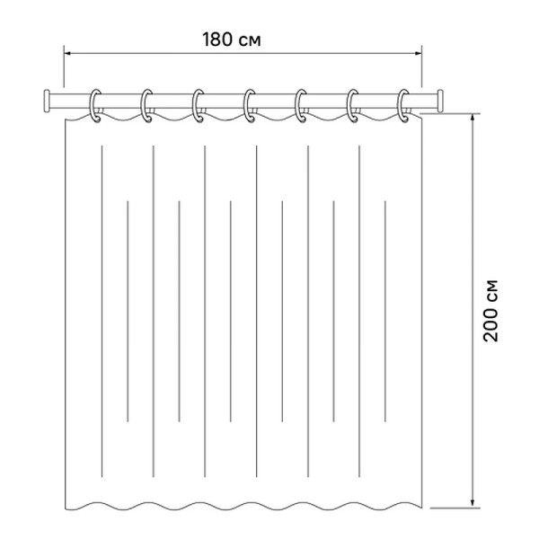 Шторка для ванн текстильная Iddis Base 180x200 белая (BD03P18i11)