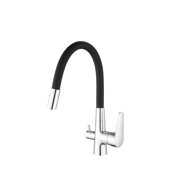 Смеситель для кухни Esko Кораллы с подключением к фильтру черный (CL 03 B)