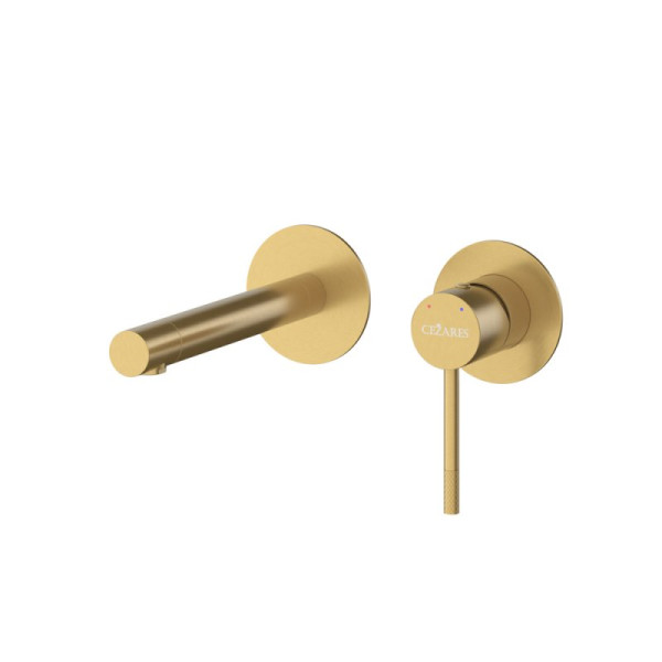 Смеситель для раковины Cezares Relax брашированное золото матовый (RELAX-BLI2-2-BORO-W0)