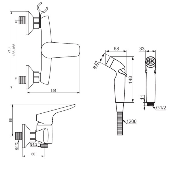 Смеситель для душа Damixa Jupiter хром (778000000) Смеситель для душа Damixa Jupiter хром (778000000)