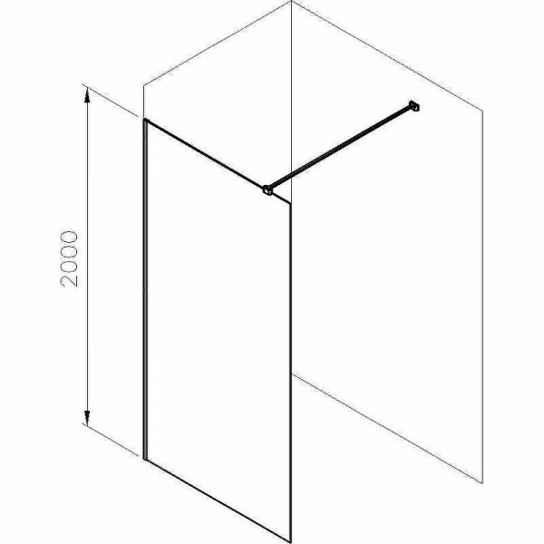 Душевое ограждение Ravak ST Walk-In Wall Air 90 90x200 стекло прозрачное, профиль черный (GW9W7030Z1)