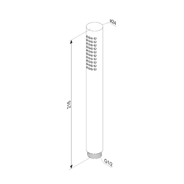Душевая лейка Damixa Scandinavian Pure стик 1 функция, черный (936020300)