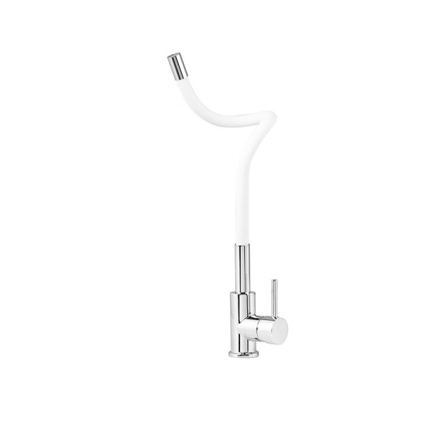 Смеситель для кухни Mofem Evo X белый гибкий излив 200 мм (25.91S.280 W)