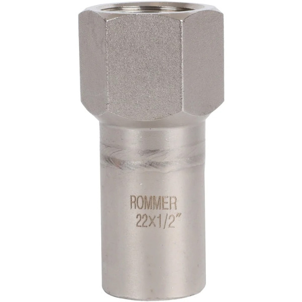 Вставка резьбовая 22х1/2"В Rommer из нержавеющей стали (пресс) (RSS-0023-002212) Вставка резьбовая 22х1/2"В Rommer из нержавеющей стали (пресс) (RSS-0023-002212)