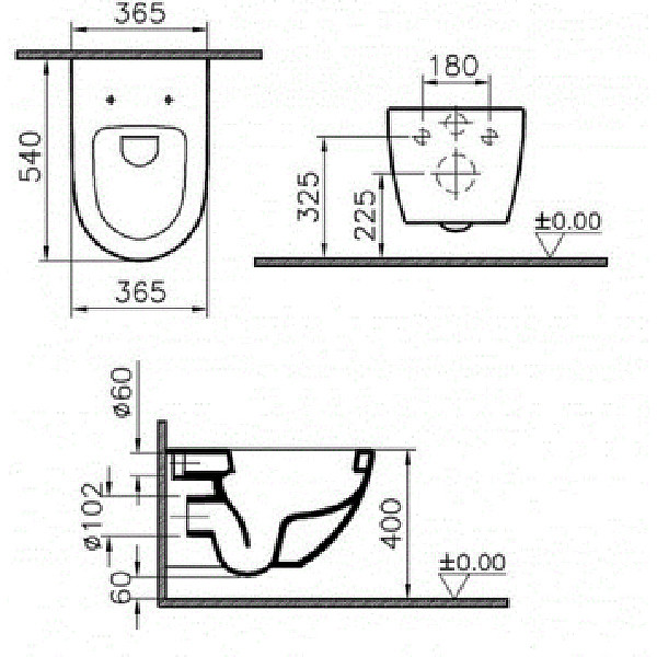 Унитаз подвесной Vitra Sento Rim-ex (7748B003-0075)