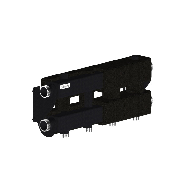 Коллектор модульный Gidruss MK-100-2.EPP (до 100 кВт, 2 магистрали G 1 1/4", 2 контура G 1", EPP-термоизоляция, 4D-кронштейны K.UMS, универсальное под Коллектор модульный Gidruss MK-100-2.EPP (до 100 кВт, 2 магистрали G 1 1/4", 2 контура G 1", EPP-термоизоляция, 4D-кронштейны K.UMS, универсальное под
