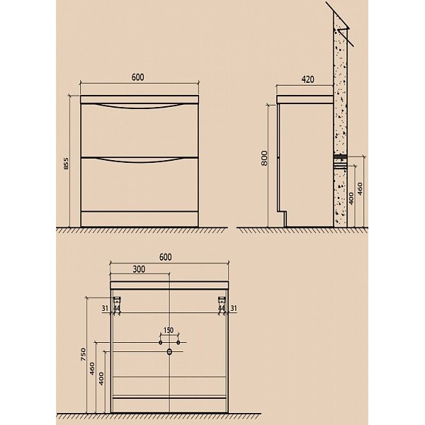 Тумба напольная BelBagno Ancona-N 60 темный дуб (ANCONA-N-600-2C-PIA-RW) Тумба напольная BelBagno Ancona-N 60 темный дуб (ANCONA-N-600-2C-PIA-RW)