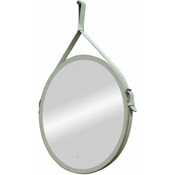 Зеркало с подсветкой Континент Millenium White Led D 650 на ремне из натуральной кожи белого цвета (ЗЛП738)