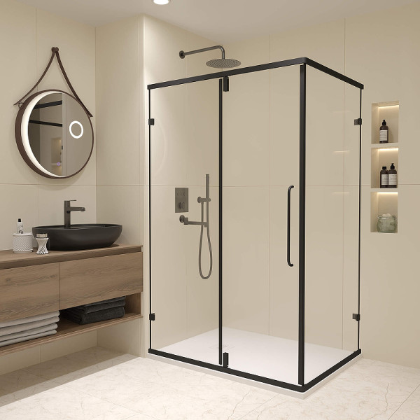 Душевой уголок RGW CL-046-B 80x120x185 стекло прозрачное, профиль черный (350904628-14)
