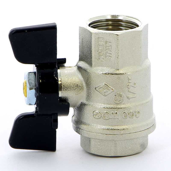 Кран Bugatti 1/2" ВВ шаровый Oregon 302 (черная бабочка) (03020062) Кран Bugatti 1/2" ВВ шаровый Oregon 302 (черная бабочка) (03020062)