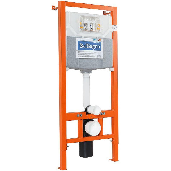 Инсталляция для унитаза с клавишей BelBagno черный (BB001-120/BB007-PR-NERO.M)