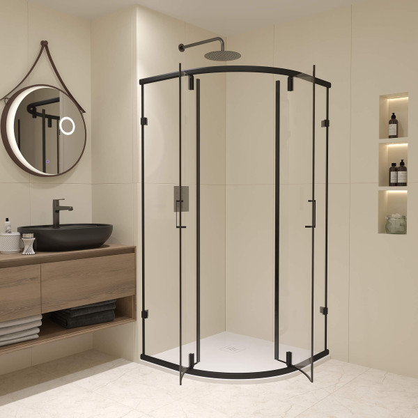 Душевой уголок RGW Classic 90x90 стекло прозрачное, профиль черный (72095599-14)